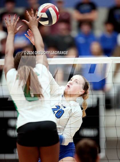 Thumbnail 1 in Hebron vs Southlake Carroll(UIL 6A Volleyball Regional Semi-final Division 2) photogallery.