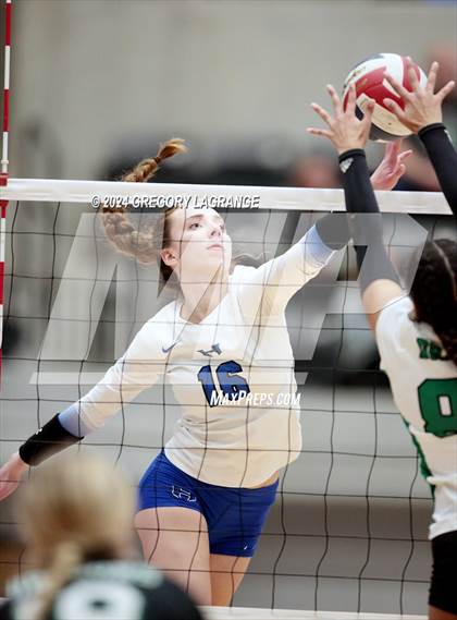 Thumbnail 1 in Hebron vs Southlake Carroll(UIL 6A Volleyball Regional Semi-final Division 2) photogallery.