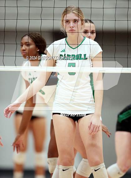 Thumbnail 1 in Hebron vs Southlake Carroll(UIL 6A Volleyball Regional Semi-final Division 2) photogallery.