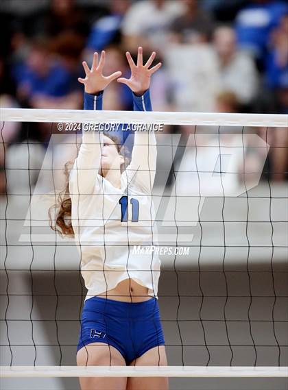 Thumbnail 3 in Hebron vs Southlake Carroll(UIL 6A Volleyball Regional Semi-final Division 2) photogallery.