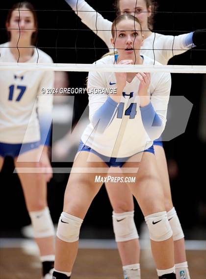 Thumbnail 2 in Hebron vs Southlake Carroll(UIL 6A Volleyball Regional Semi-final Division 2) photogallery.