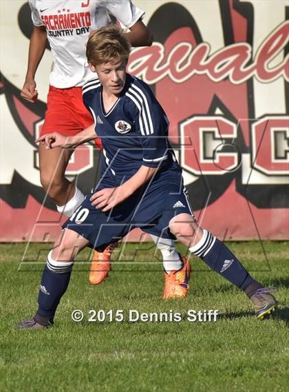 Thumbnail 1 in Trinity Prep @ Sacramento Country Day (CIF SJS Playoff) photogallery.