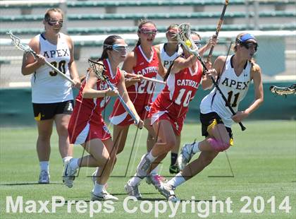 Thumbnail 1 in Apex vs. Charlotte Catholic (NCHSAA 4A Final) photogallery.