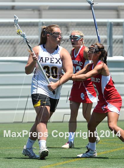 Thumbnail 1 in Apex vs. Charlotte Catholic (NCHSAA 4A Final) photogallery.
