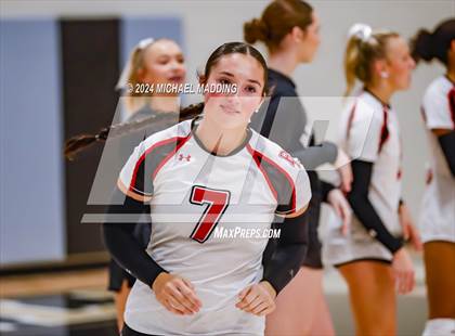 Thumbnail 1 in Hardin-Jefferson vs Bridge City (UIL Volleyball 4A Division 2 Region 3 Area Playoff) photogallery.