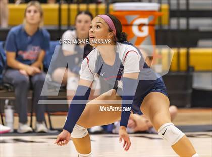 Thumbnail 3 in Hardin-Jefferson vs Bridge City (UIL Volleyball 4A Division 2 Region 3 Area Playoff) photogallery.
