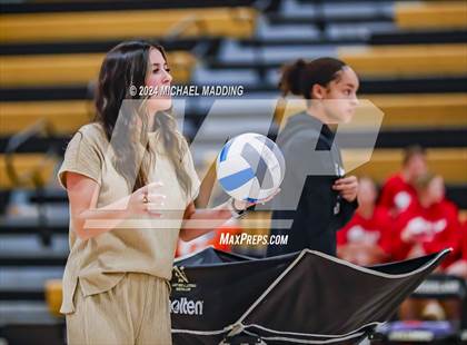 Thumbnail 3 in Hardin-Jefferson vs Bridge City (UIL Volleyball 4A Division 2 Region 3 Area Playoff) photogallery.