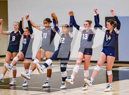 Thumbnail 3 in Hardin-Jefferson vs Bridge City (UIL Volleyball 4A Division 2 Region 3 Area Playoff) photogallery.
