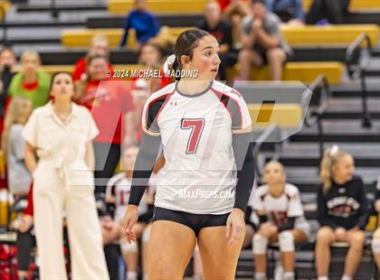 Thumbnail 2 in Hardin-Jefferson vs Bridge City (UIL Volleyball 4A Division 2 Region 3 Area Playoff) photogallery.