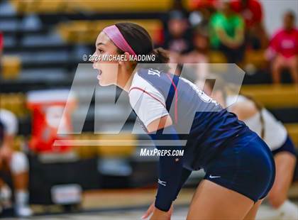 Thumbnail 3 in Hardin-Jefferson vs Bridge City (UIL Volleyball 4A Division 2 Region 3 Area Playoff) photogallery.