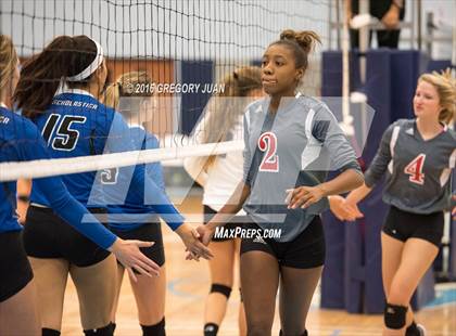 Thumbnail 1 in St. Scholastica vs. McGehee (Penguin Volleyball Classic) photogallery.
