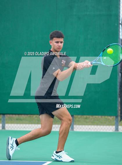 Thumbnail 2 in UIL 3A Boys Tennis (Semifinals) photogallery.