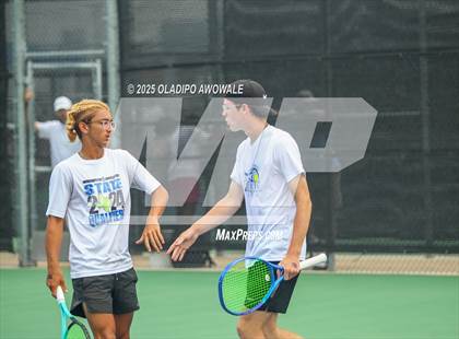 Thumbnail 2 in UIL 3A Boys Tennis (Semifinals) photogallery.