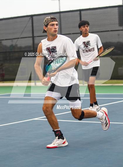 Thumbnail 2 in UIL 3A Boys Tennis (Semifinals) photogallery.