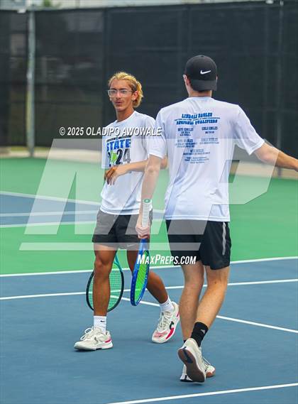 Thumbnail 2 in UIL 3A Boys Tennis (Semifinals) photogallery.