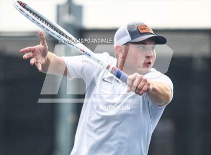 Thumbnail 2 in UIL 3A Boys Tennis (Semifinals) photogallery.