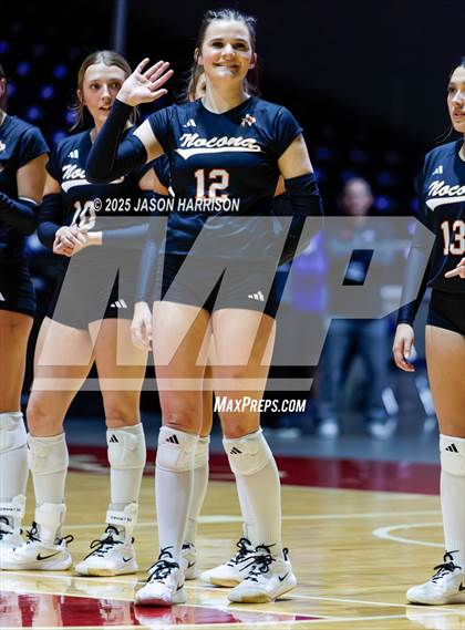 Thumbnail 2 in Jewett Leon vs. Nocona (UIL 2A D1 Volleyball Final) photogallery.