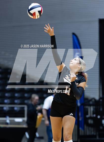 Thumbnail 2 in Jewett Leon vs. Nocona (UIL 2A D1 Volleyball Final) photogallery.