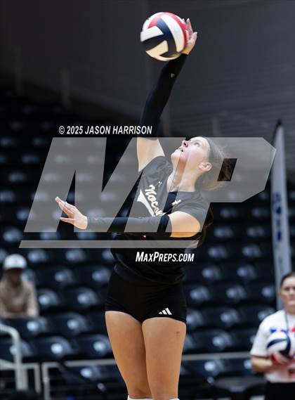 Thumbnail 1 in Jewett Leon vs. Nocona (UIL 2A D1 Volleyball Final) photogallery.