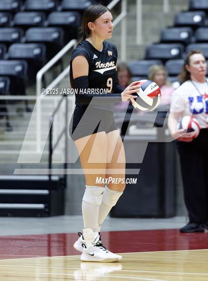 Thumbnail 3 in Jewett Leon vs. Nocona (UIL 2A D1 Volleyball Final) photogallery.