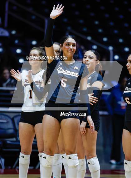 Thumbnail 3 in Jewett Leon vs. Nocona (UIL 2A D1 Volleyball Final) photogallery.