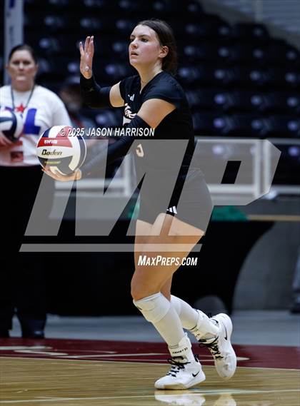 Thumbnail 3 in Jewett Leon vs. Nocona (UIL 2A D1 Volleyball Final) photogallery.