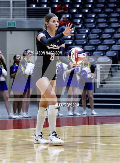 Thumbnail 2 in Jewett Leon vs. Nocona (UIL 2A D1 Volleyball Final) photogallery.