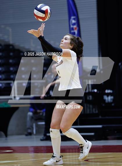 Thumbnail 2 in Jewett Leon vs. Nocona (UIL 2A D1 Volleyball Final) photogallery.