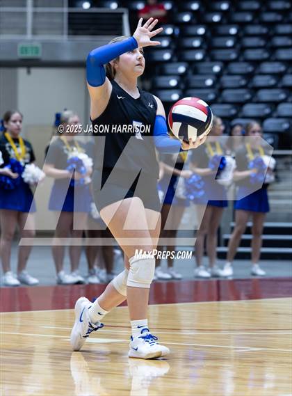 Thumbnail 3 in Jewett Leon vs. Nocona (UIL 2A D1 Volleyball Final) photogallery.
