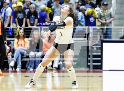 Thumbnail 3 in Jewett Leon vs. Nocona (UIL 2A D1 Volleyball Final) photogallery.