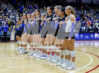Thumbnail 3 in Jewett Leon vs. Nocona (UIL 2A D1 Volleyball Final) photogallery.