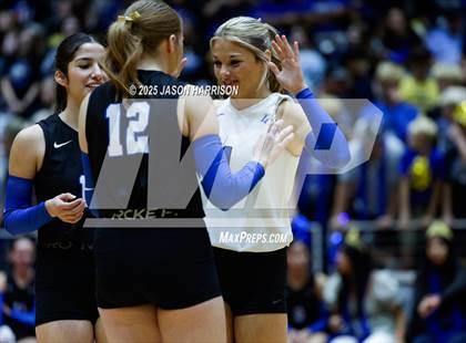 Thumbnail 2 in Jewett Leon vs. Nocona (UIL 2A D1 Volleyball Final) photogallery.