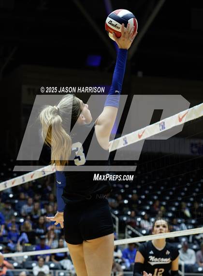 Thumbnail 1 in Jewett Leon vs. Nocona (UIL 2A D1 Volleyball Final) photogallery.