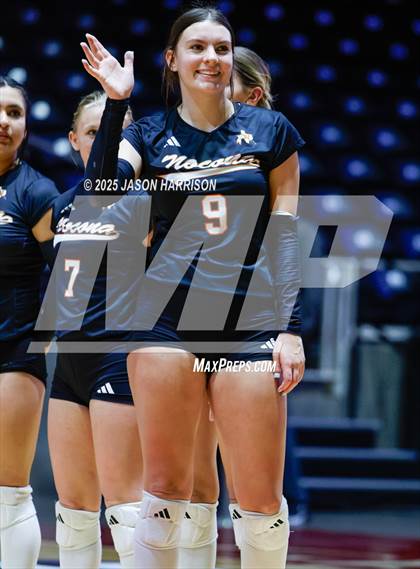 Thumbnail 3 in Jewett Leon vs. Nocona (UIL 2A D1 Volleyball Final) photogallery.