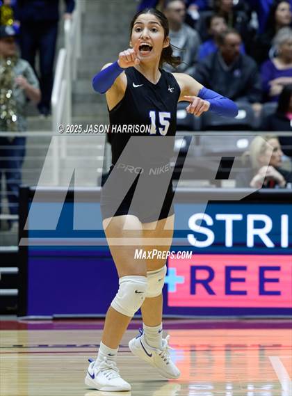 Thumbnail 3 in Jewett Leon vs. Nocona (UIL 2A D1 Volleyball Final) photogallery.