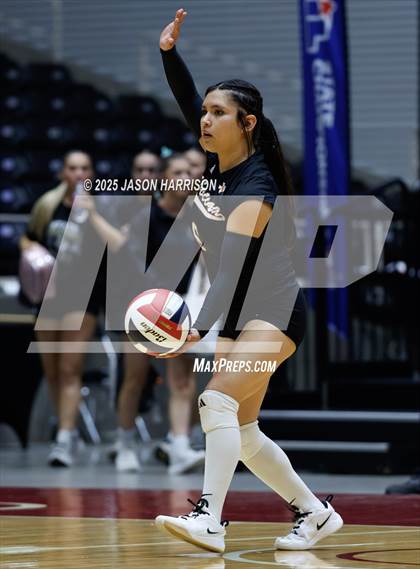 Thumbnail 3 in Jewett Leon vs. Nocona (UIL 2A D1 Volleyball Final) photogallery.