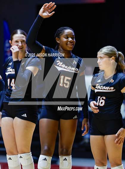 Thumbnail 3 in Jewett Leon vs. Nocona (UIL 2A D1 Volleyball Final) photogallery.