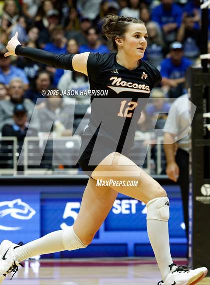 Thumbnail 3 in Jewett Leon vs. Nocona (UIL 2A D1 Volleyball Final) photogallery.