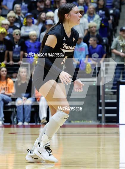 Thumbnail 2 in Jewett Leon vs. Nocona (UIL 2A D1 Volleyball Final) photogallery.
