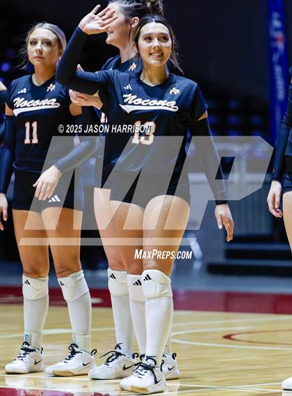 Thumbnail 1 in Jewett Leon vs. Nocona (UIL 2A D1 Volleyball Final) photogallery.