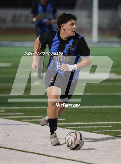 Thumbnail 3 in Juarez-Lincoln vs. Porter (UIL Boys Soccer 5A D2 Bi-District) photogallery.