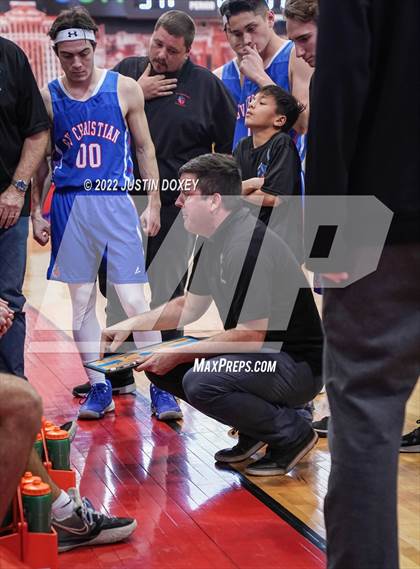 Thumbnail 2 in GV Christian vs. Pahranagat Valley (NIAA Class 1A State Boys Final) photogallery.