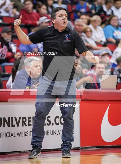 Thumbnail 2 in GV Christian vs. Pahranagat Valley (NIAA Class 1A State Boys Final) photogallery.