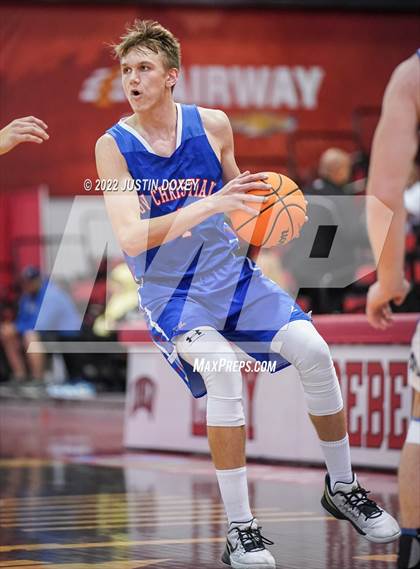 Thumbnail 2 in GV Christian vs. Pahranagat Valley (NIAA Class 1A State Boys Final) photogallery.