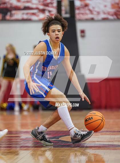 Thumbnail 3 in GV Christian vs. Pahranagat Valley (NIAA Class 1A State Boys Final) photogallery.