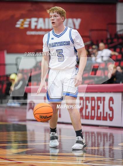 Thumbnail 3 in GV Christian vs. Pahranagat Valley (NIAA Class 1A State Boys Final) photogallery.