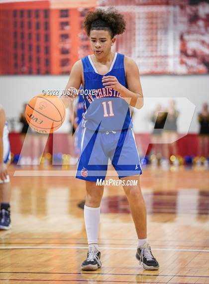 Thumbnail 3 in GV Christian vs. Pahranagat Valley (NIAA Class 1A State Boys Final) photogallery.