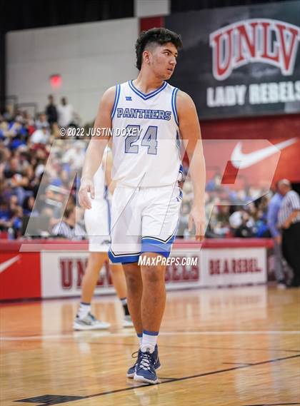 Thumbnail 2 in GV Christian vs. Pahranagat Valley (NIAA Class 1A State Boys Final) photogallery.