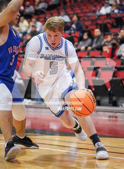 Thumbnail 3 in GV Christian vs. Pahranagat Valley (NIAA Class 1A State Boys Final) photogallery.