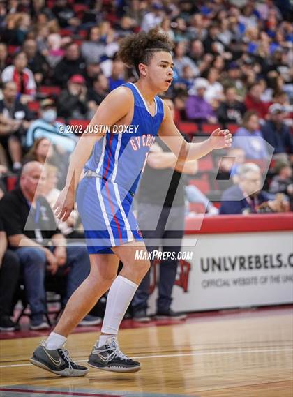 Thumbnail 1 in GV Christian vs. Pahranagat Valley (NIAA Class 1A State Boys Final) photogallery.